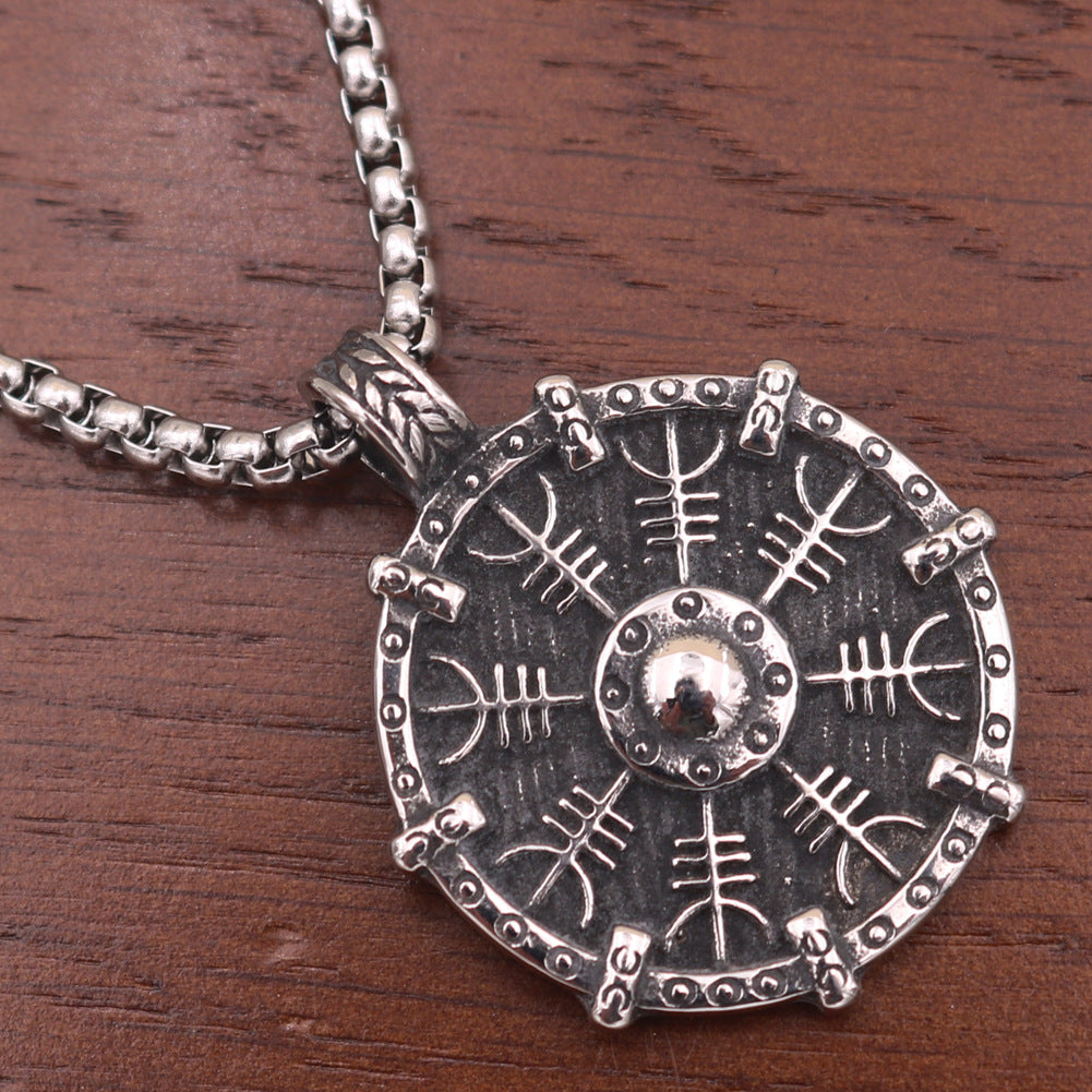 Viking Compass Titanium Steel Necklace - Norse Legacy Collection