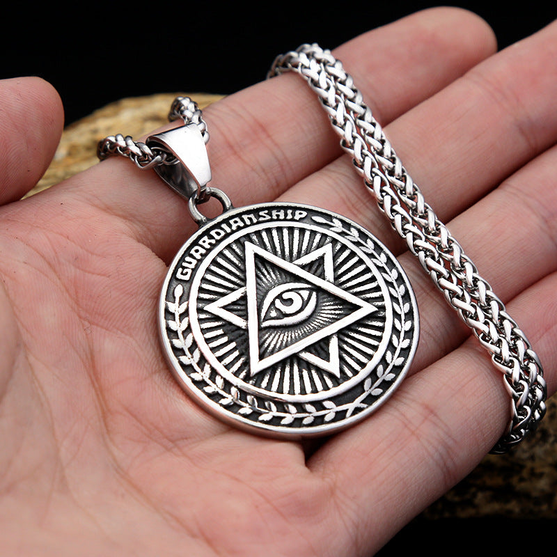 Vintage Eye of Horus Stainless Steel Men's Pendant Necklace