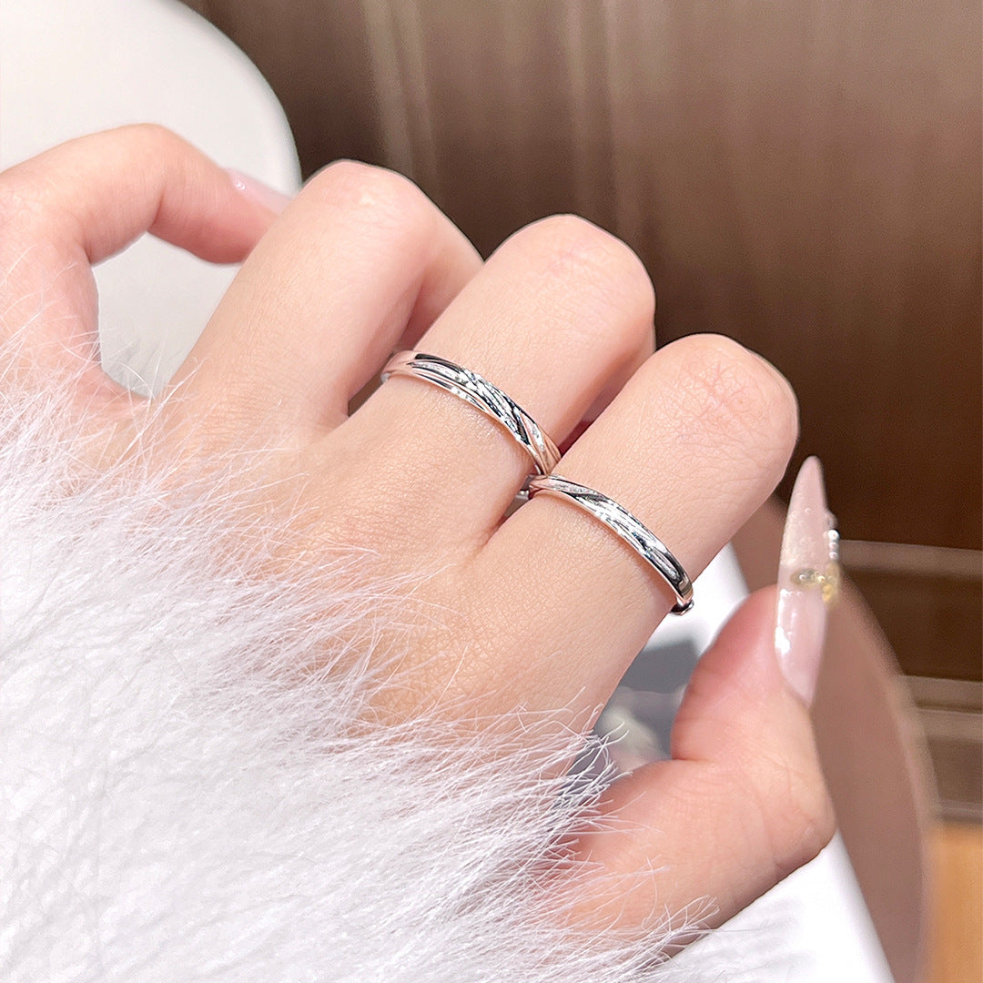 Interlocking Plain S925 Sterling Silver Ring