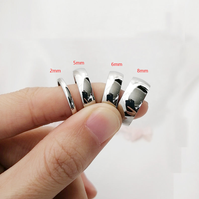 Ring Jewelry Stainless Steel Bare Ring 8MM Plain Men’s Accessories