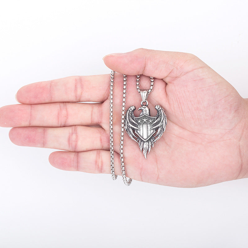 Steel Necklace – Statement Hip Hop Eagle