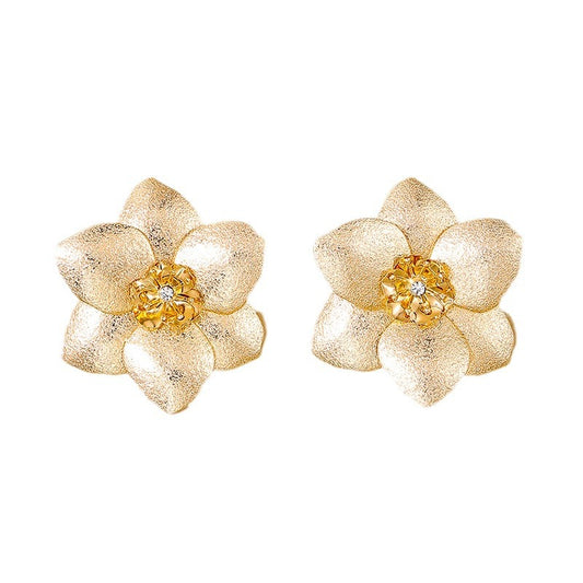 Extravagant French Floral Earrings with Hip-Hop Vibes