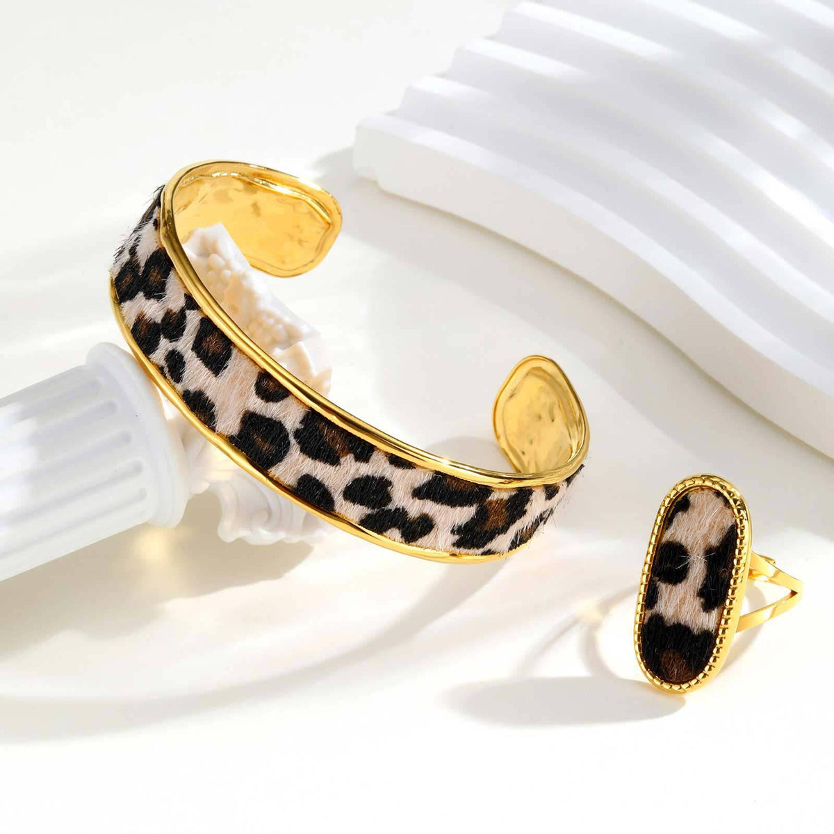 Leopard Motif Jewelry Collection – Bangle & Ring