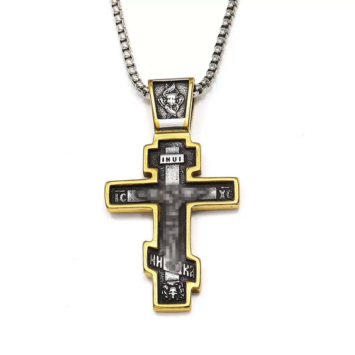 Punk Cross Stainless Steel Men's Pendant Necklace