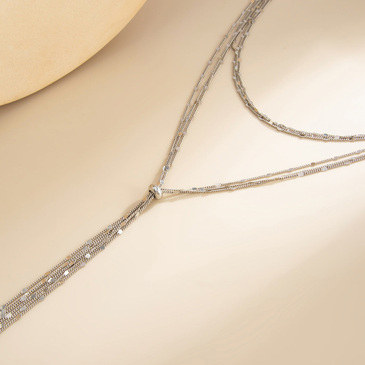 Creative Long Fringed Thin Chain Y-Shaped Back Chain Cold Metal Multi-Layer Necklace
