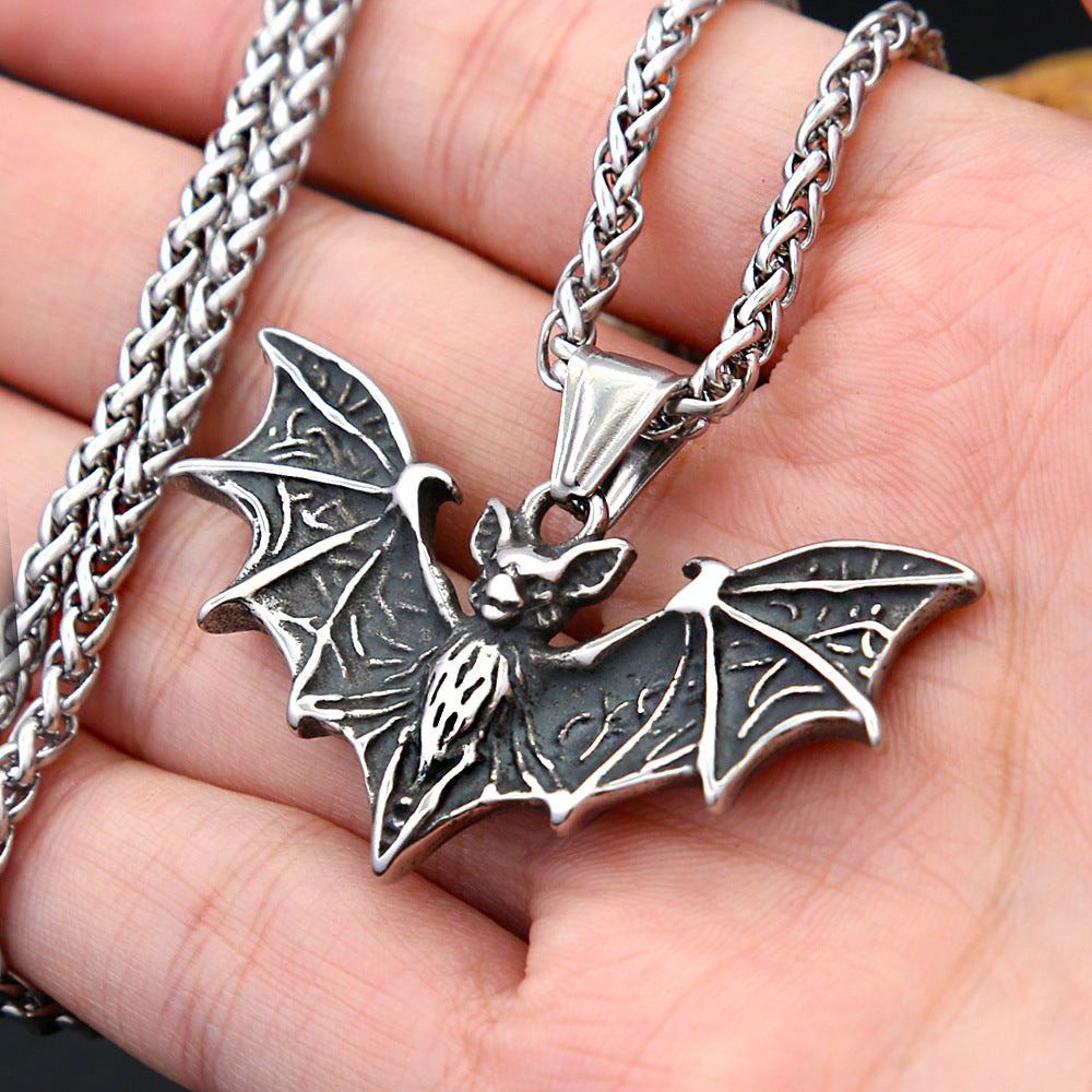 Punk Bat Stainless Steel Men's Pendant Necklace
