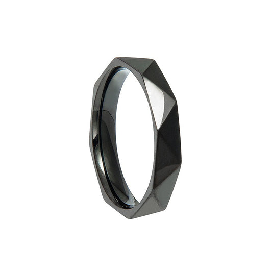 Geometric Diamond Titanium Ring - Women's Statement Jewelry