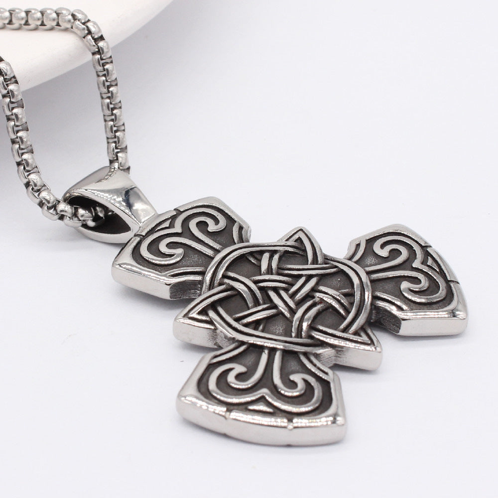 Planderful Viking Celtic Pendant Necklace Titanium Steel Unisex Protection Statement for Men and Women