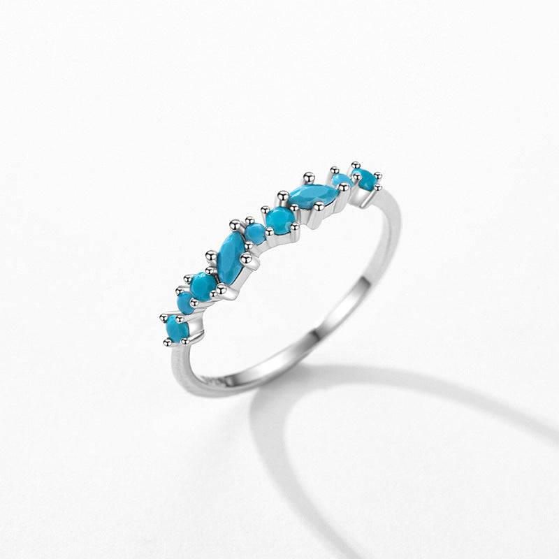 S925 Sterling Silver Turquoise Ring for Women with Elegant Design - Everyday Genie Collection