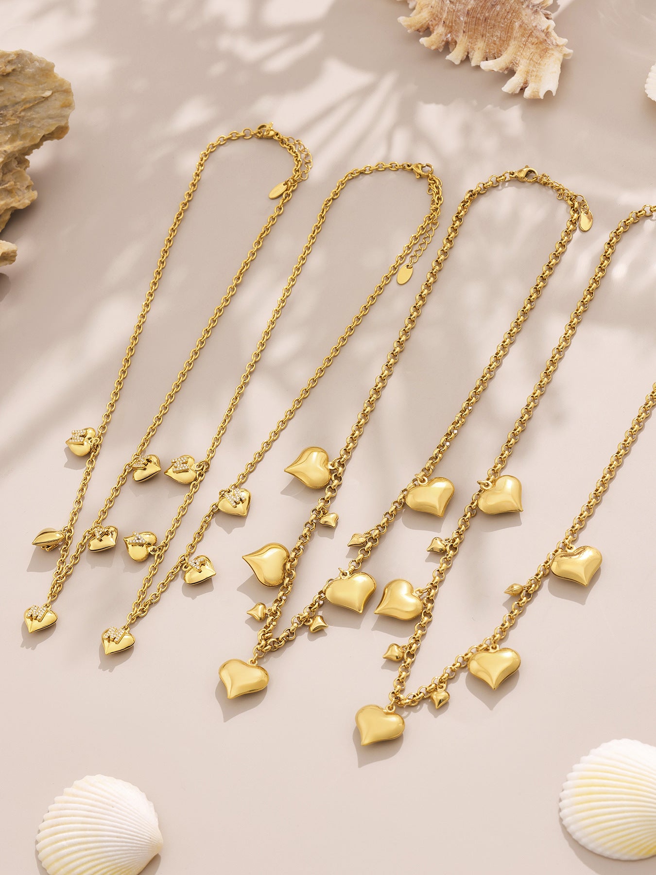 Planderful Stainless Steel Women Love Necklace 18K Plated