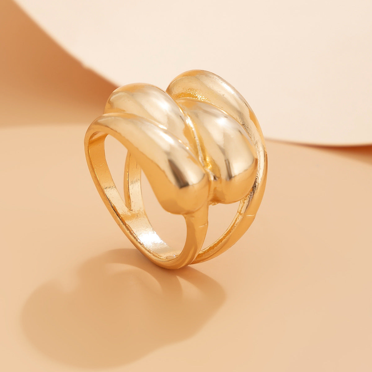 Planderful Vienna Verve Statement Ring Irregular Texture European American Inspired For Fashionable Women