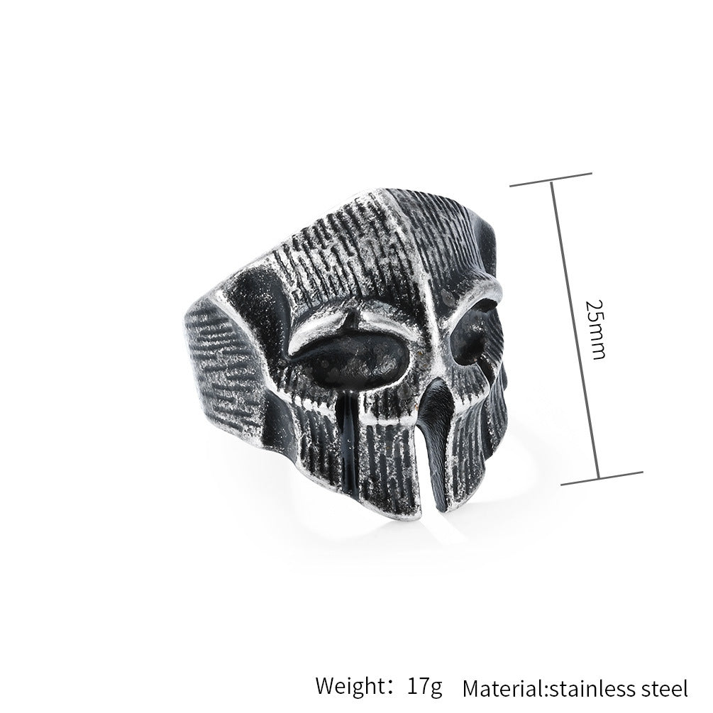 Steel Ring – Vintage Spartan Helmet