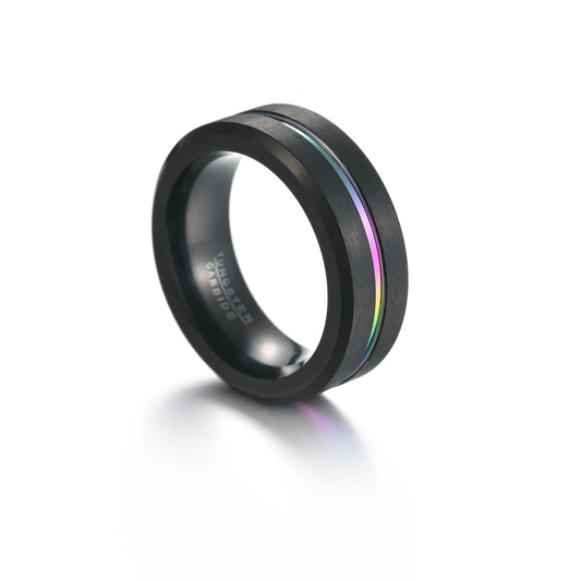 European Style Black Plated Tungsten Steel Ring for Men - Fashion Jewelry Wholesale
