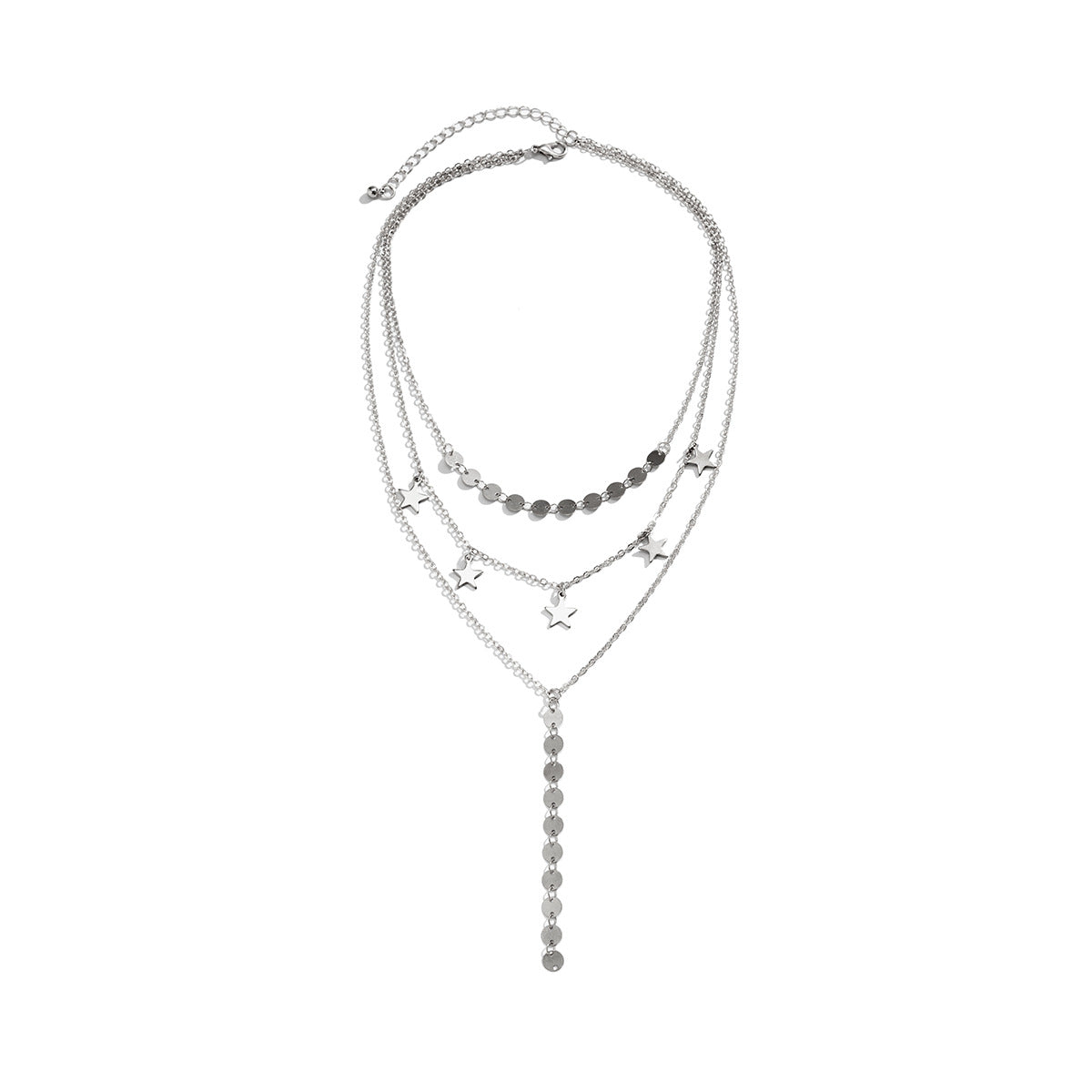 Star Sequin Y-Shaped Fringe Necklace