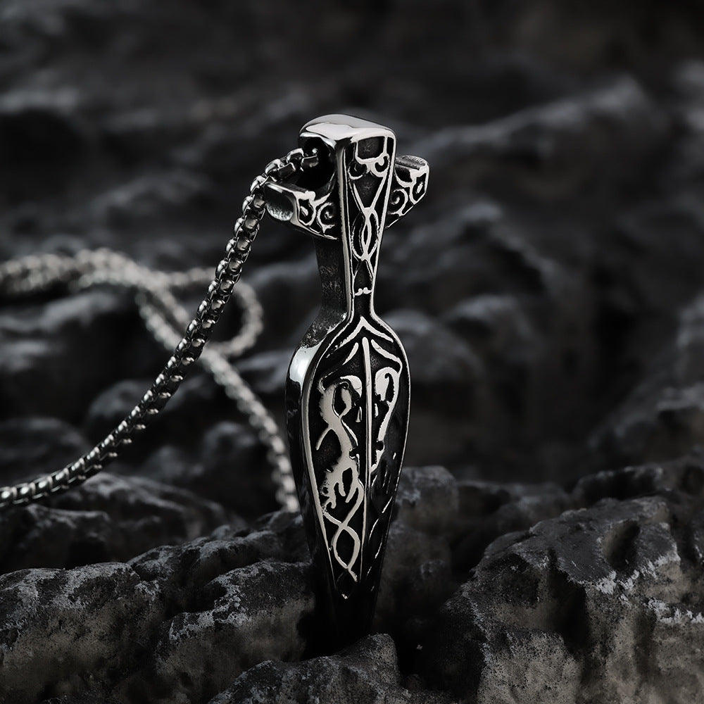 Hip-Hop European and American Viking Weapon Pendant Necklace