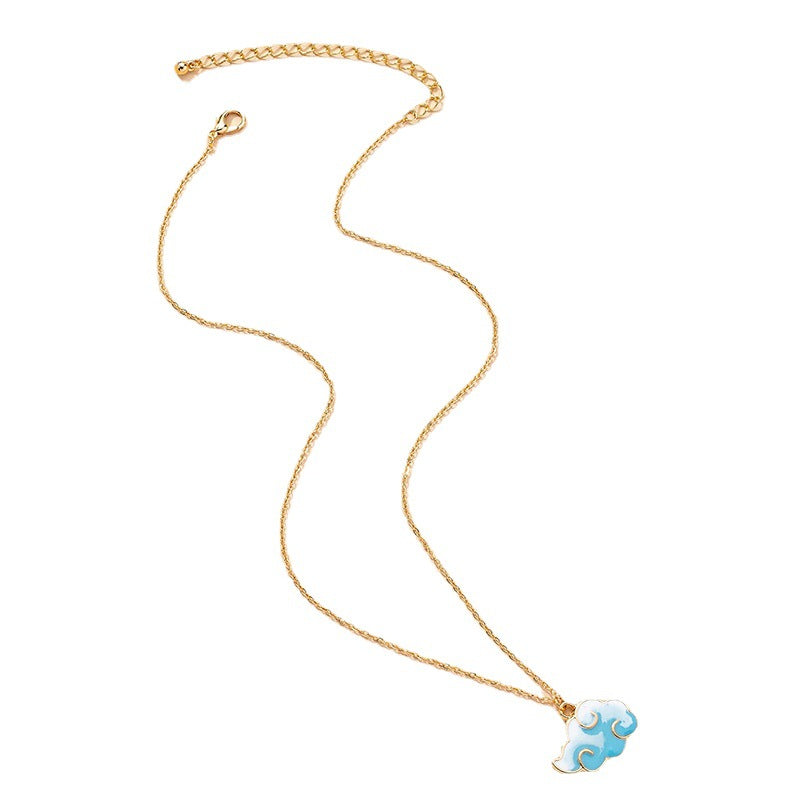 Blue Sky and Cloud Necklace with European Influence