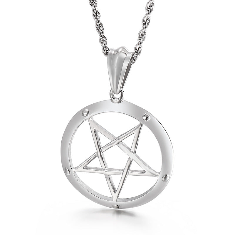 Masonic Pentagram Titanium Steel Men's Pendant - Stylish Freemasonry Jewelry