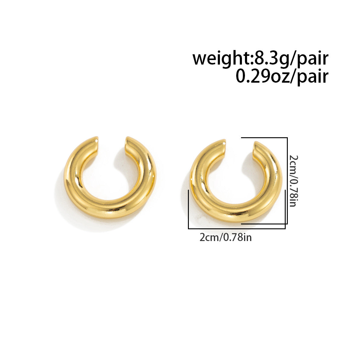 Planderful C Shaped Stainless Steel Ear Clip Earrings with Contrasting Knot Detail For Women Statement Jewelry