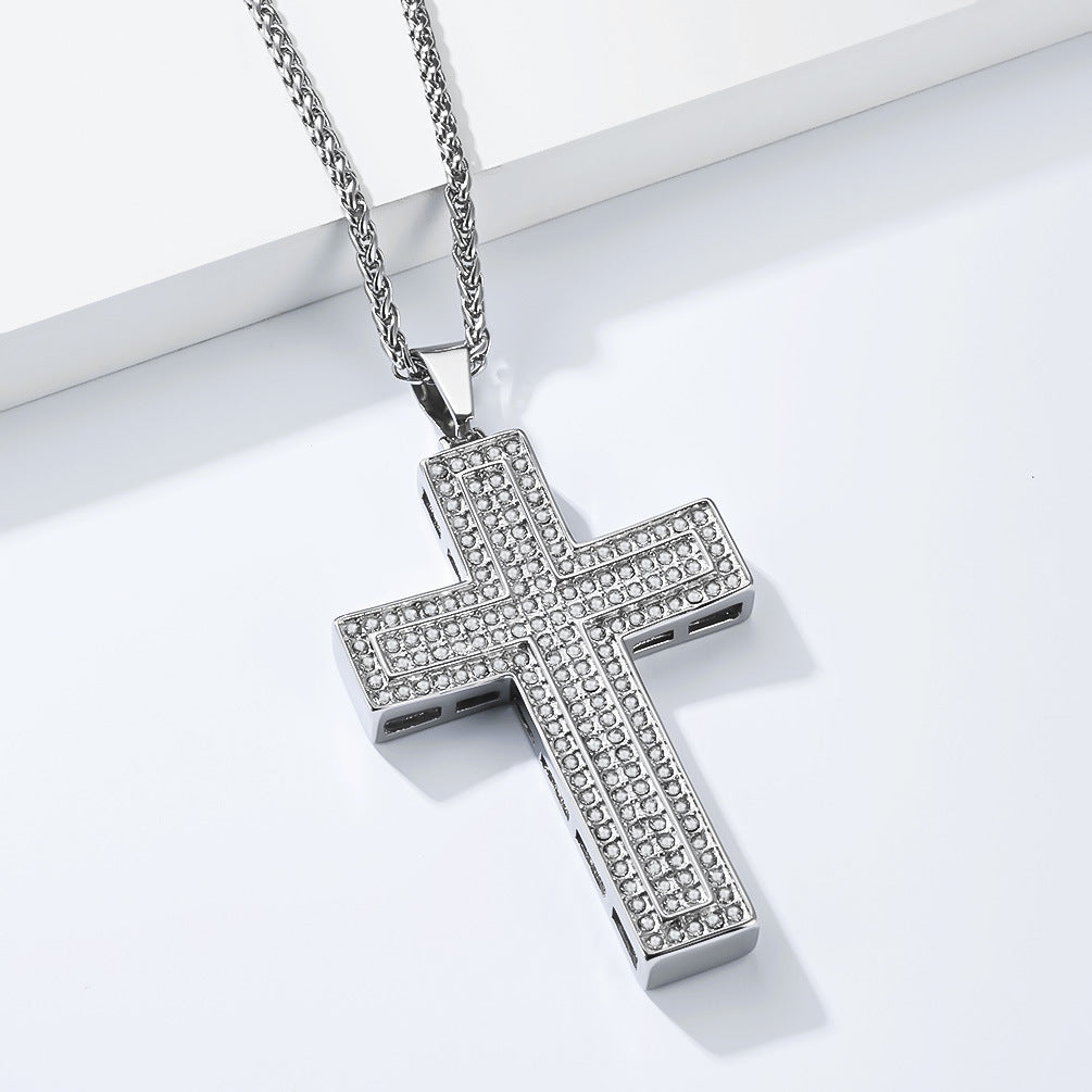 Zircon Cross Gold-Plated Necklace