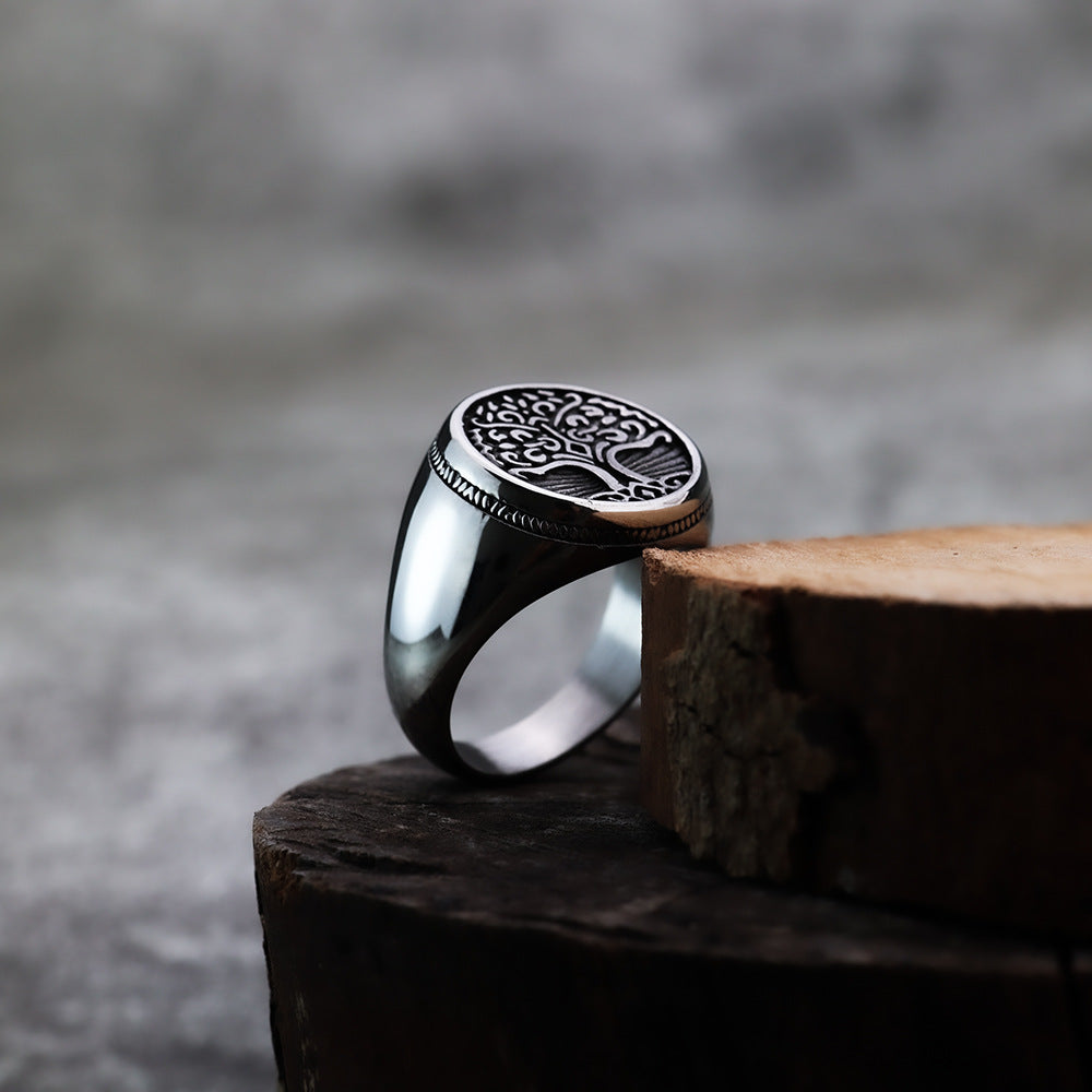 Nordic Viking Ring Solid Stainless Steel Jewelry for Men