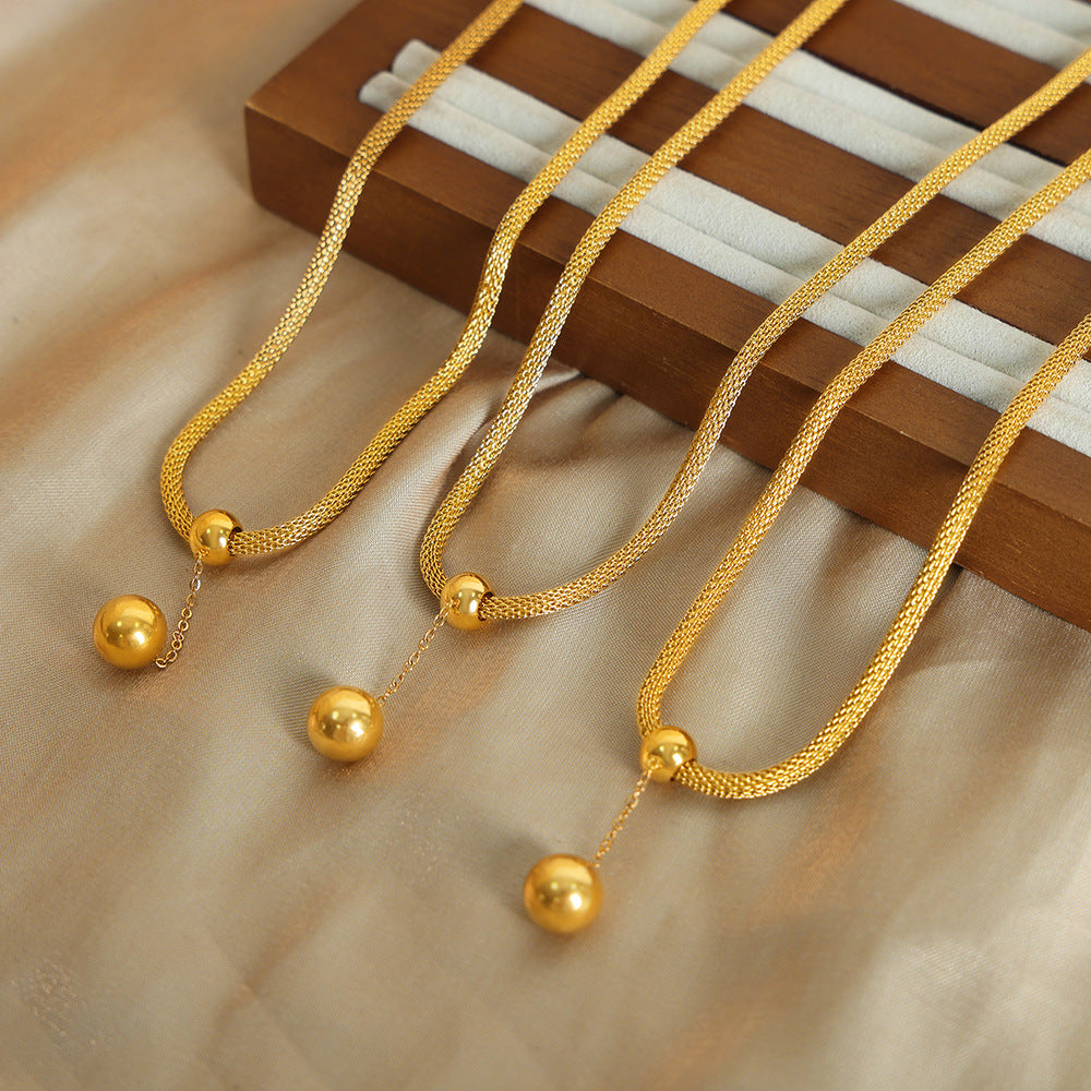 Regal Gold-Plated Bead Pendant Necklace - Luxe Spring Jewelry