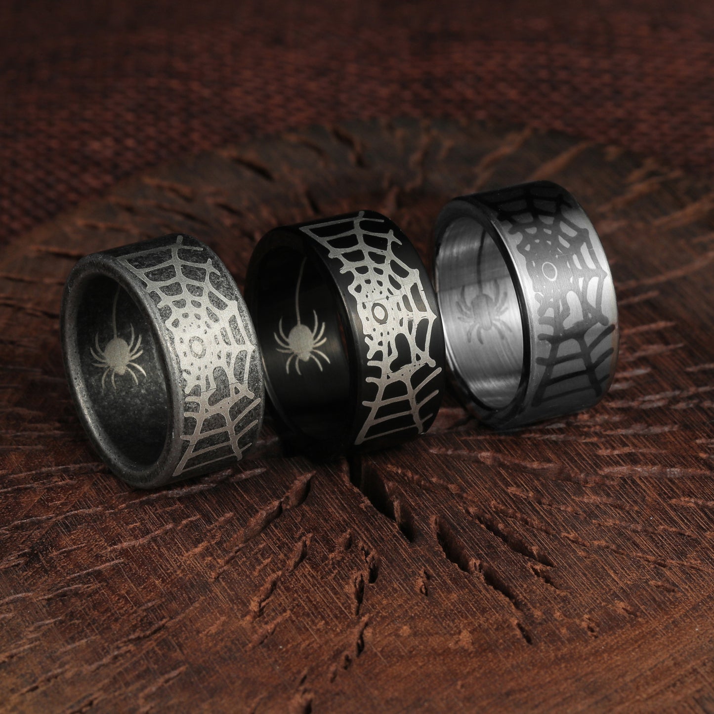 Planderful Spider Web Titanium Steel Ring 10MM Men Edition