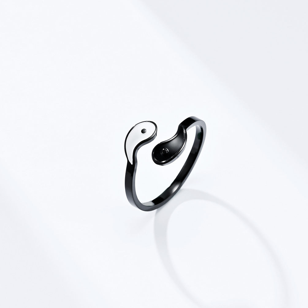 Planderful Tai Chi Yin Yang Ring Unisex Stainless Steel Symbolic Jewelry For Men And Women