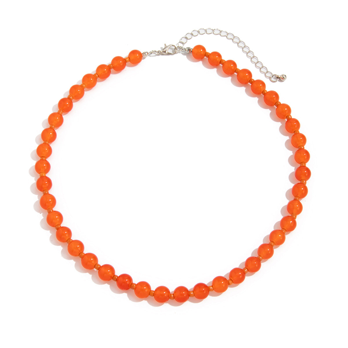 Ethnic Color Bead Collarbone Necklace