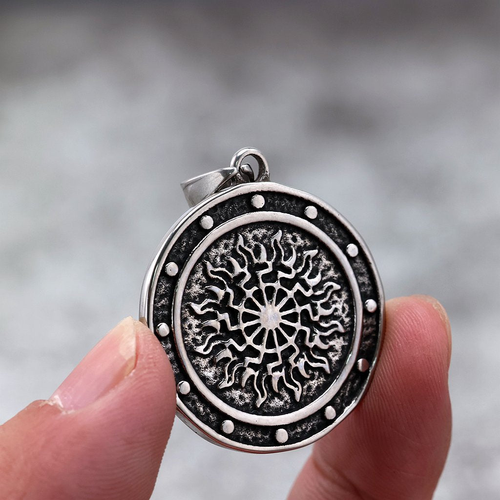 Vintage Viking Compass Stainless Steel Men's Pendant Necklace