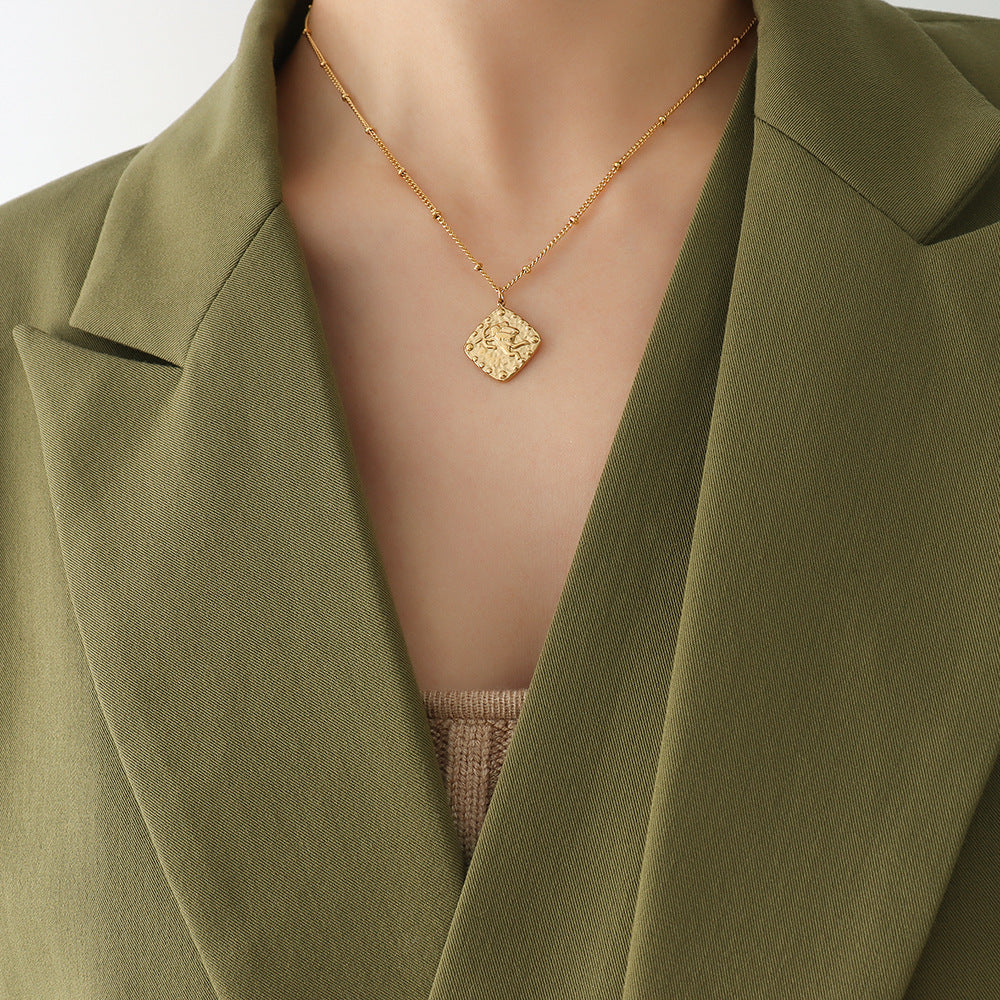 Divine Guardian Gold-Plated Necklace crafted from Titanium Steel