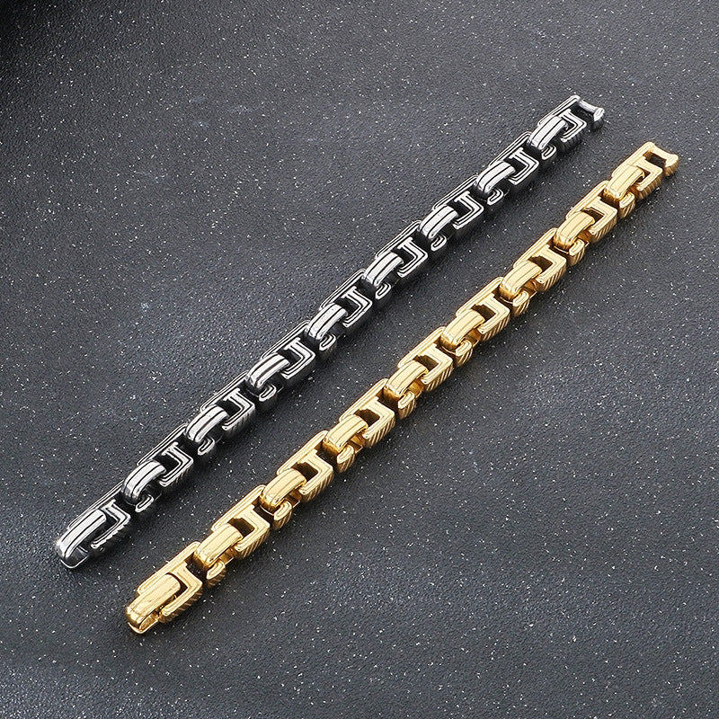 Planderful Custom Openback Chain Titanium Men Bracelet