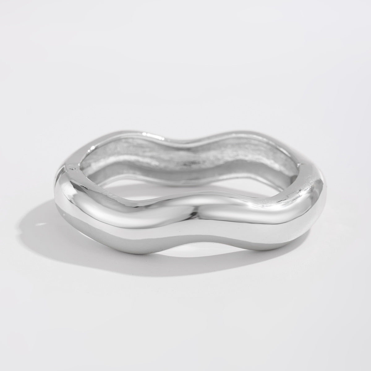 Planderful Vienna Verve Bold Statement Wide Face Bracelet For Women Exaggerated Three Dimensional Striped Design