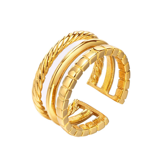 Titanium Steel Geometric Ring Gold Women's Jewelry Open Ring
