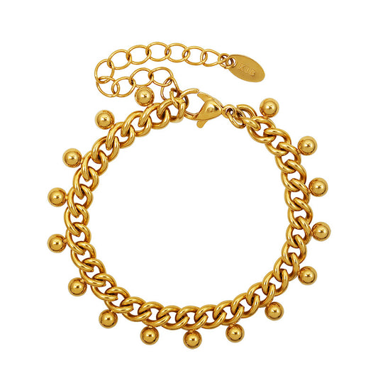 Stylish 18K Gold Plated Cuban Chain Bracelet for Trendy Jewelry Enthusiasts
