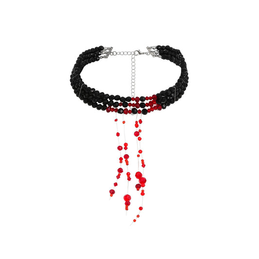 Gothic Style Multi-layer Necklace with Blood Dripping Tassels