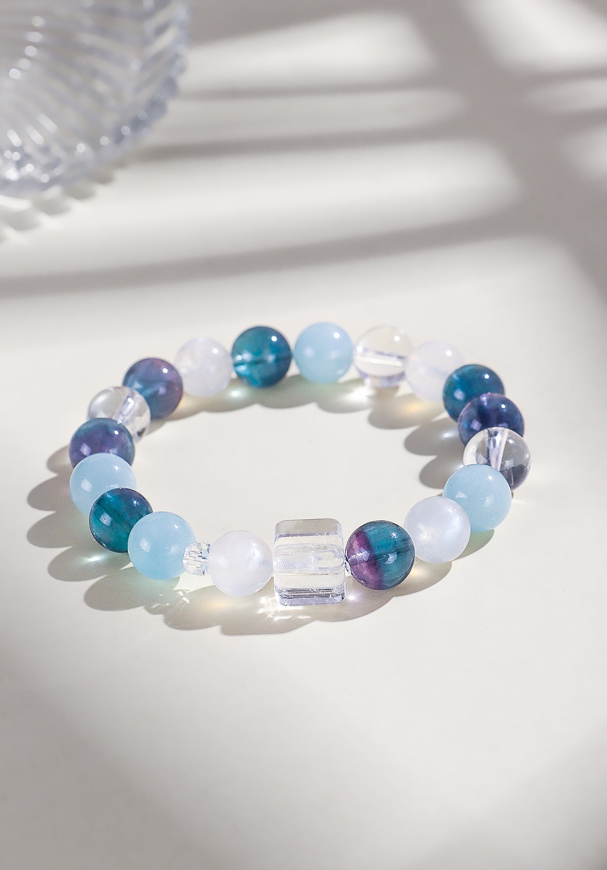 Planderful Fortune's Favor Bracelet – Elegant Natural Aquamarine and Fluorite Design