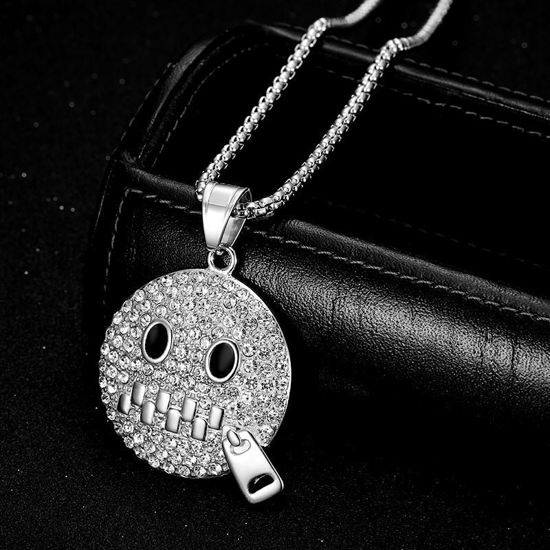 Rhinestone Necklace – Statement Hip Hop Pendant