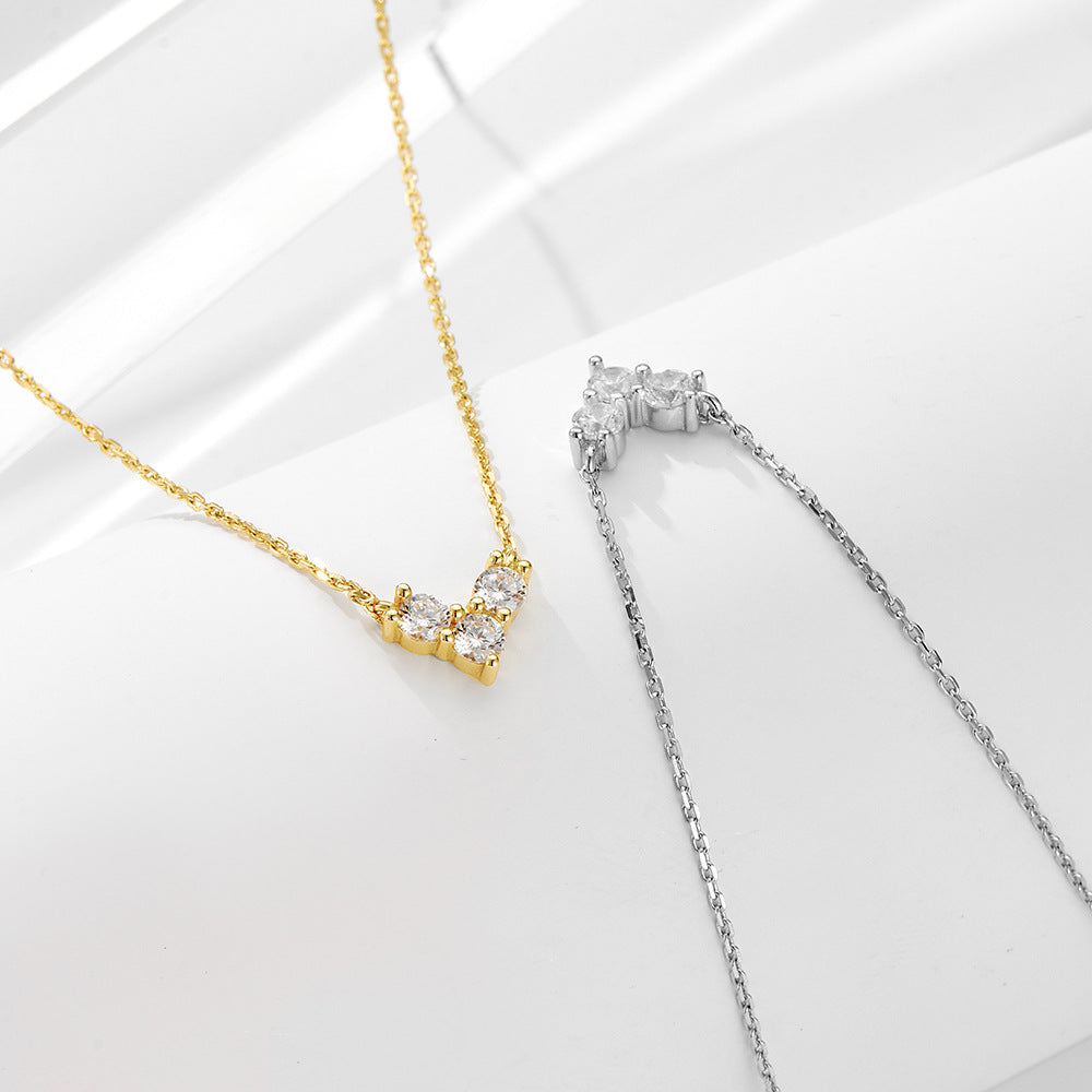 S925 Sterling Silver Mini Zircon Love Necklace for Women