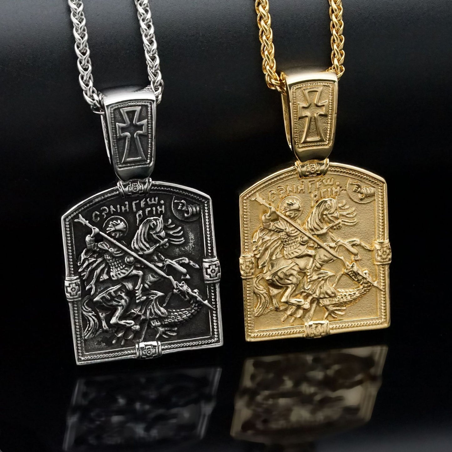 Steel Necklace - Vintage Cross Knight Pendant Necklace For Men Everyday Wear Planderful