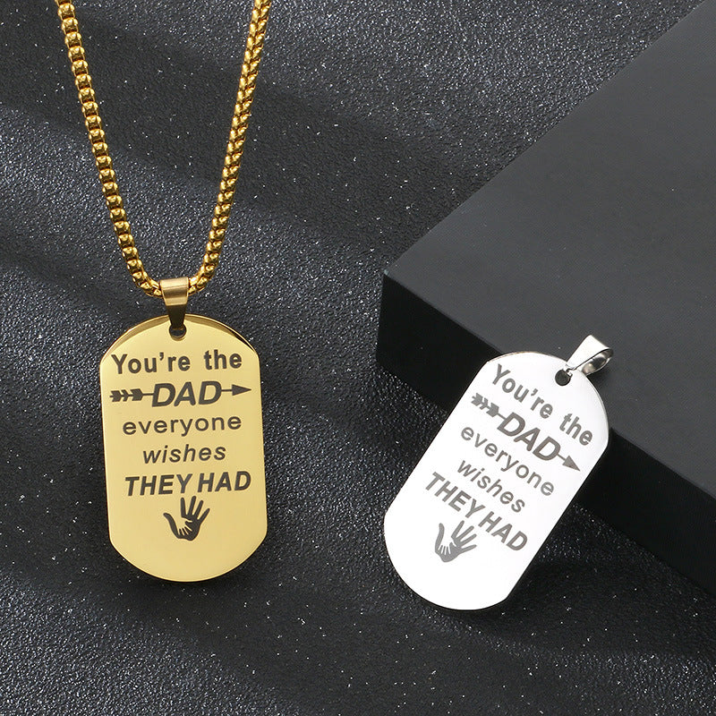 Planderful Dad Birthday Gift Stainless Steel Pendant Men