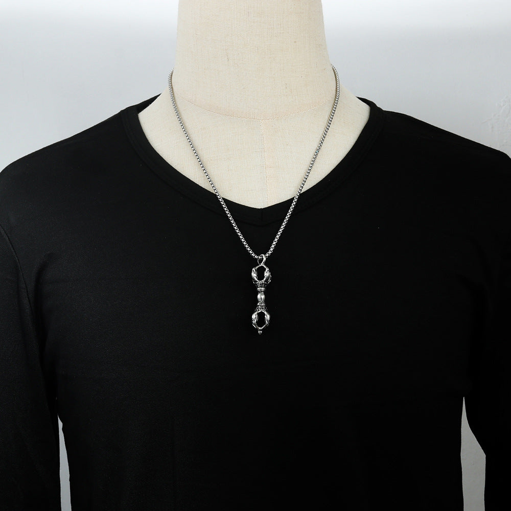 European And American Stainless Steel Demon Suppressing Pestle Pendant Necklace For Men