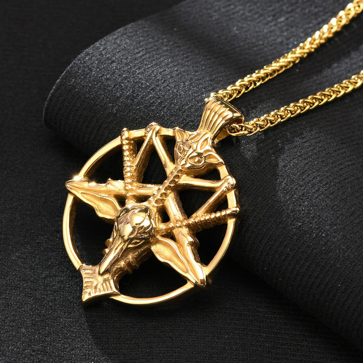 Stainless Steel Punk Satan Goat Head Pendant Retro Men