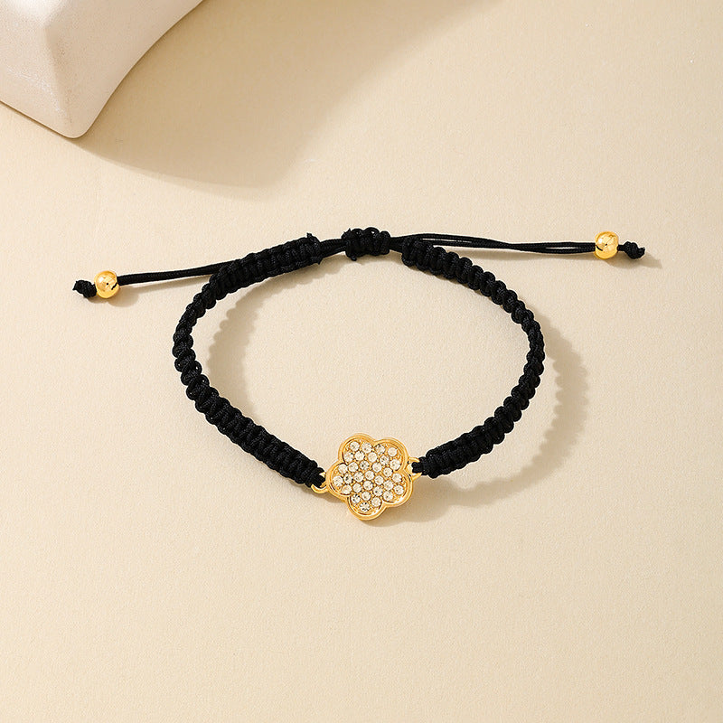 Fashionable Metal Five-Leaf Clover Bracelet Set by Planderful