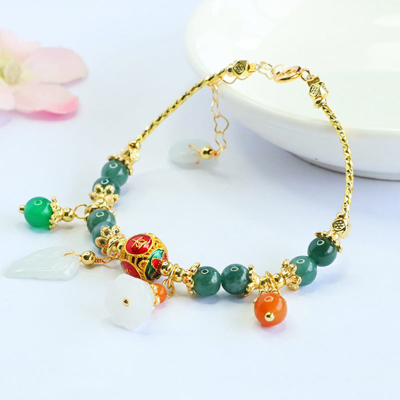 Blue Water Jadeite Enamel Bracelet
