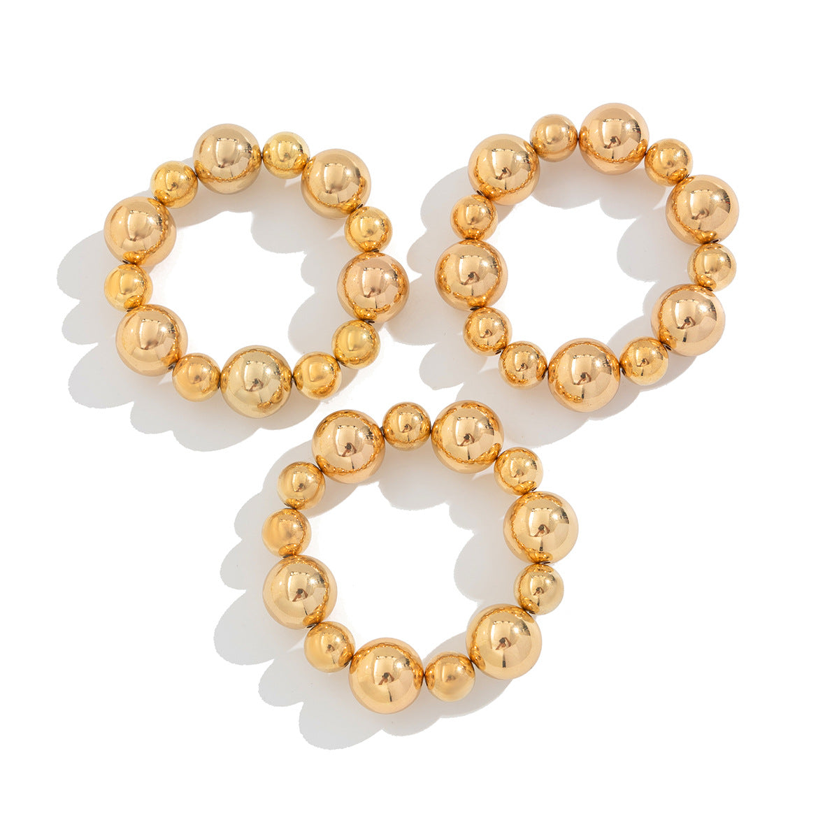 Planderful Vienna Verve Punk Beaded Bracelet For Women Bold Geometric Ball Jewelry With Contrasting Colors