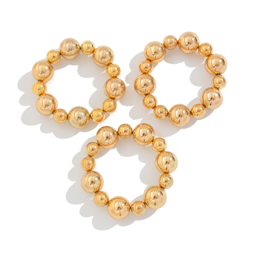 Planderful Vienna Verve Punk Beaded Bracelet For Women Bold Geometric Ball Jewelry With Contrasting Colors