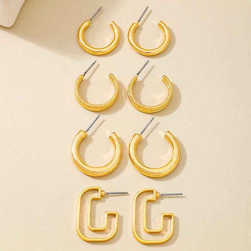 Planderful Vienna Verve Earrings Set – Stylish Metal Ring Design