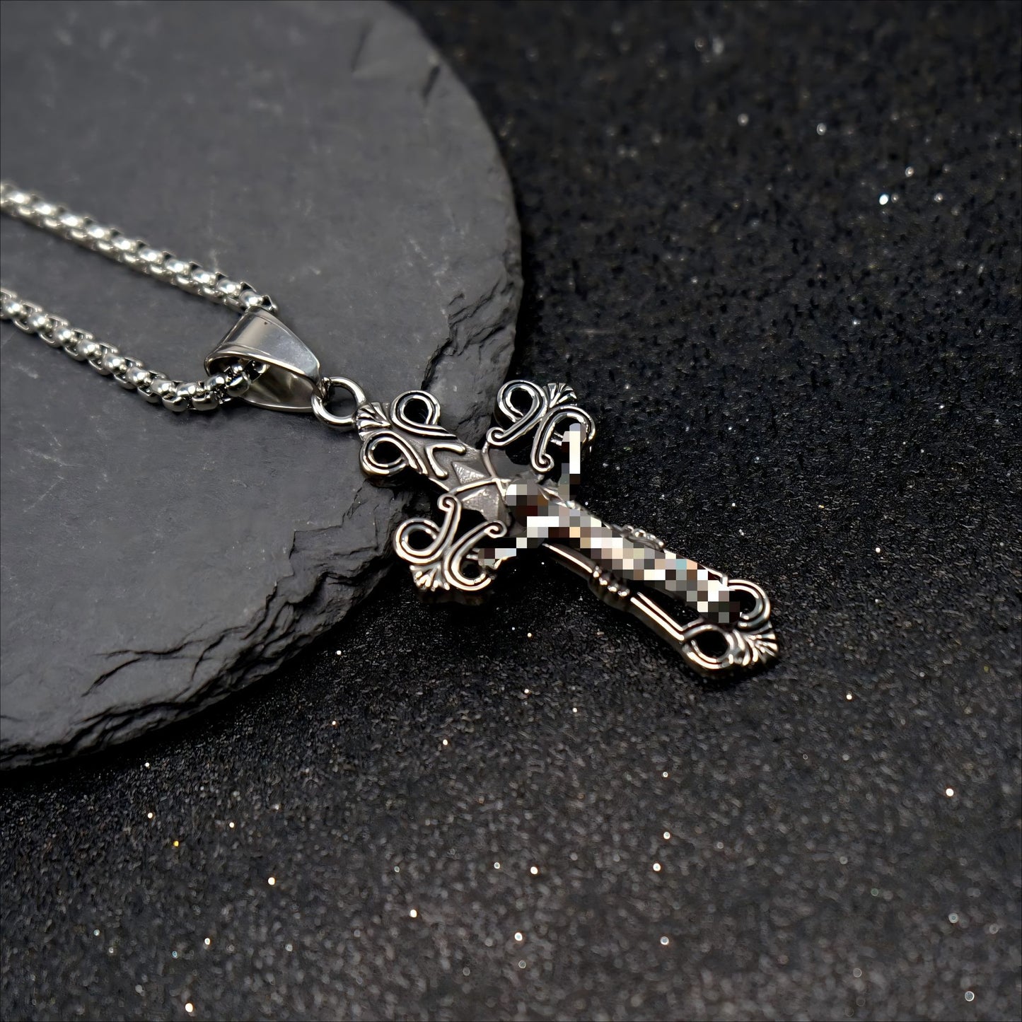 Steel Necklace - Vintage Bohemian Cross Pendant