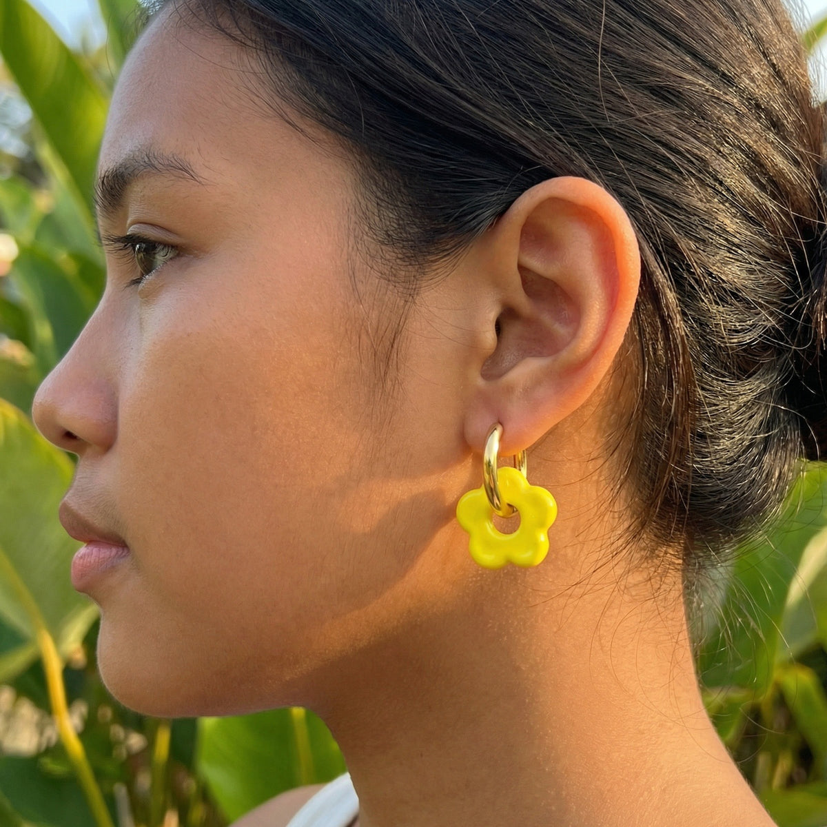 Stainless Steel Floral Earrings