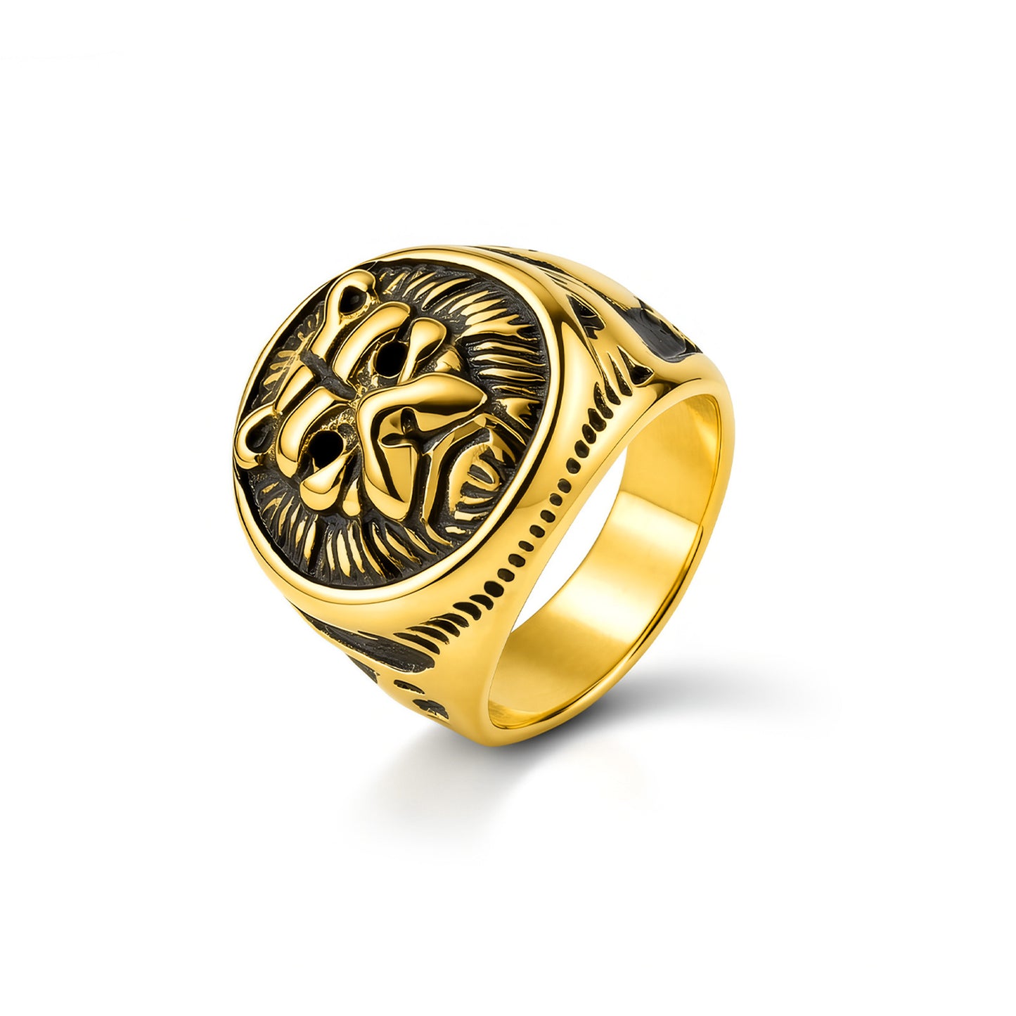 Lion Head Ring For Men And Unisex Stainless Steel Wide Band Bold Hip Hop Style By Planderful